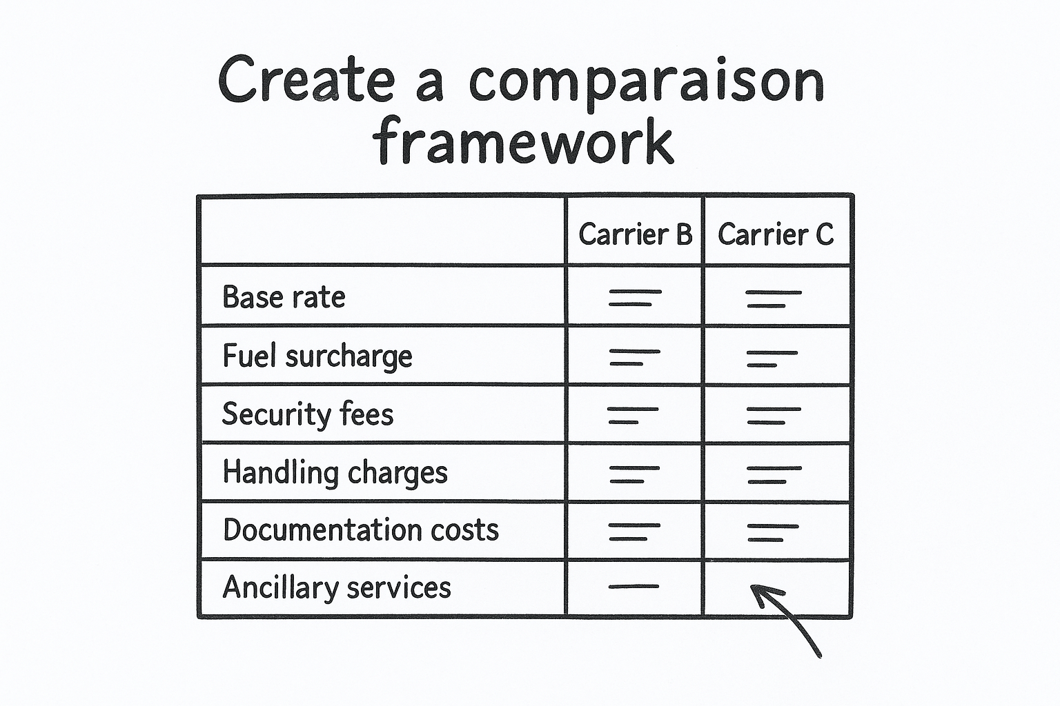 Create a comparison framework