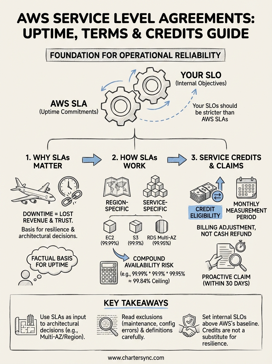aws service level agreement infographic