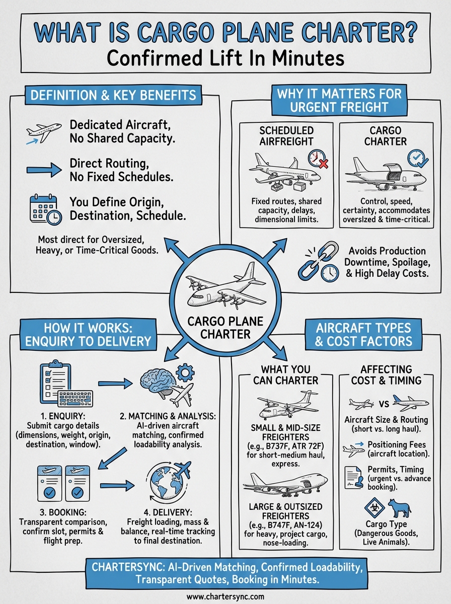 cargo plane charter infographic