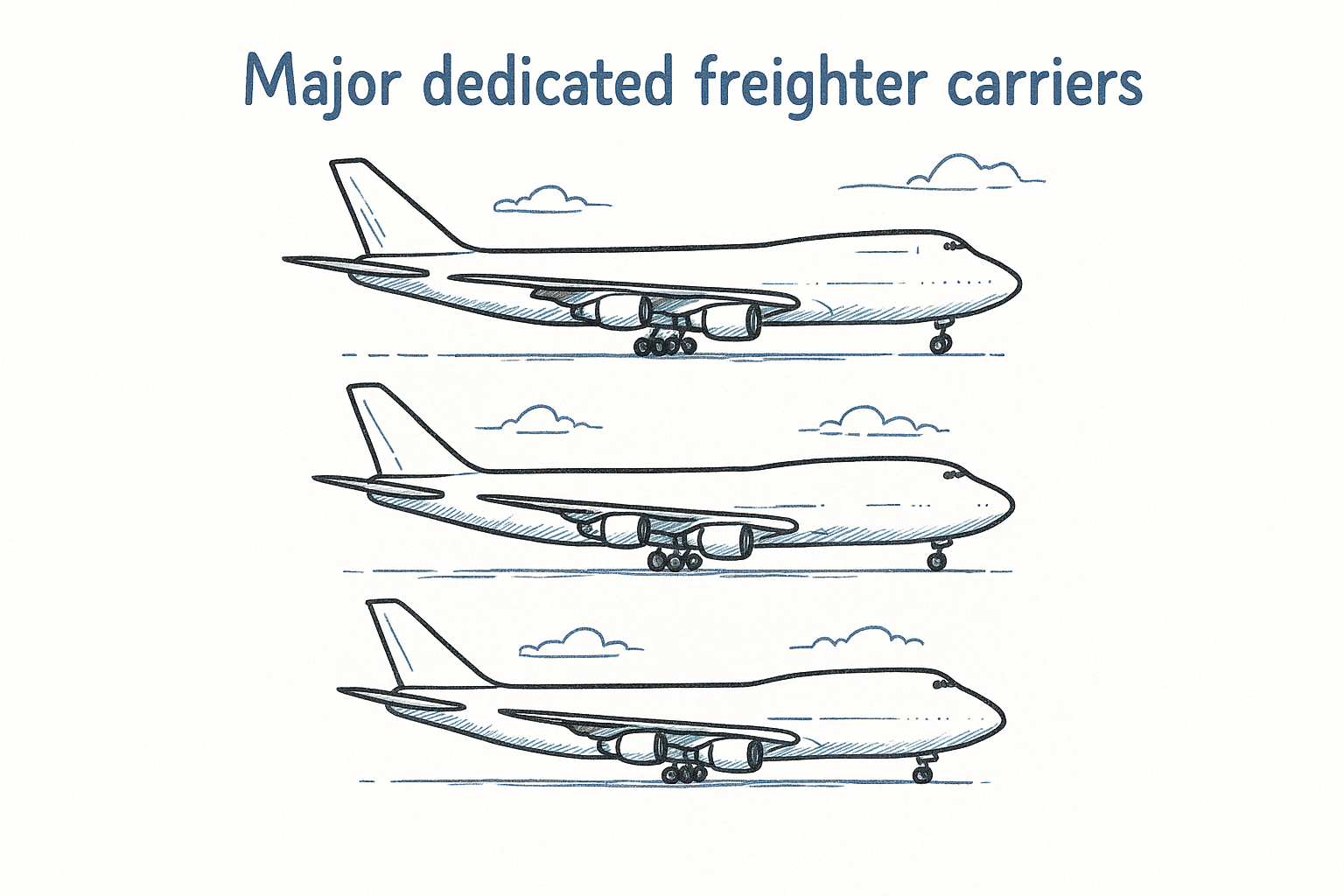 Major dedicated freighter carriers