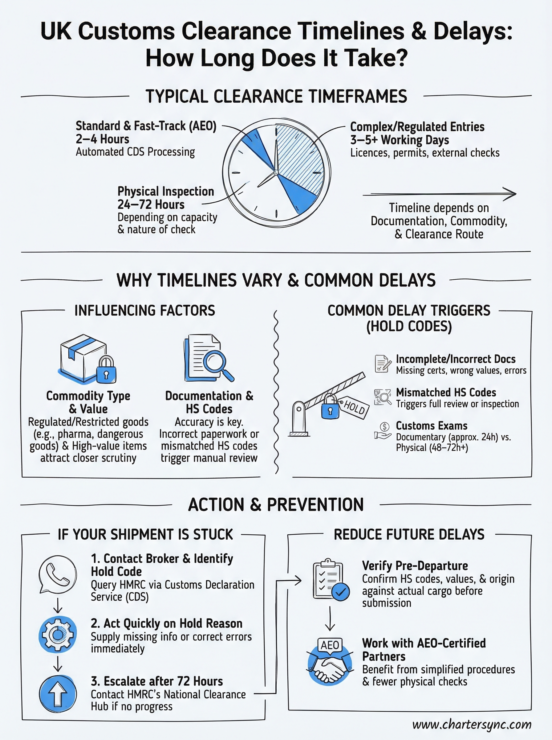 how long does customs clearance take infographic