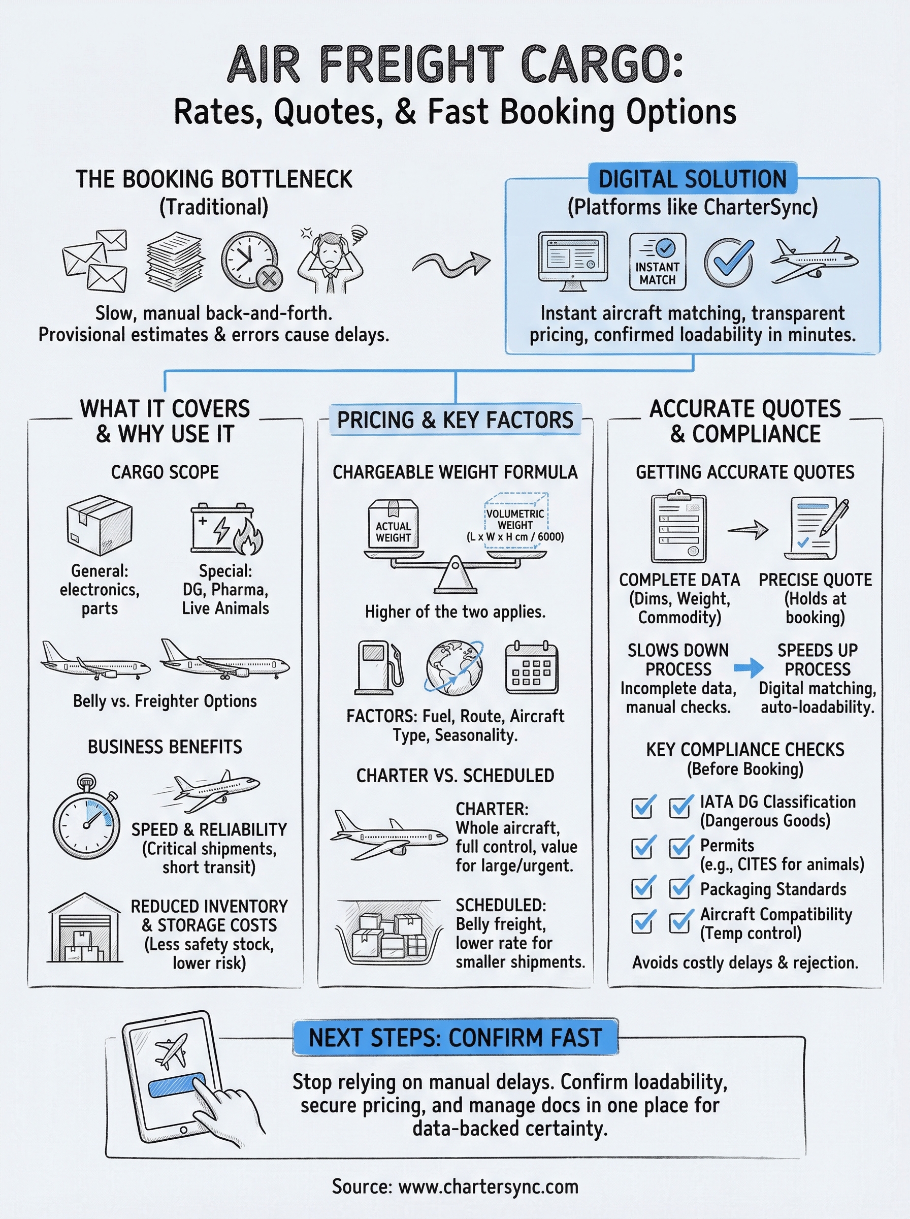 air freight cargo infographic
