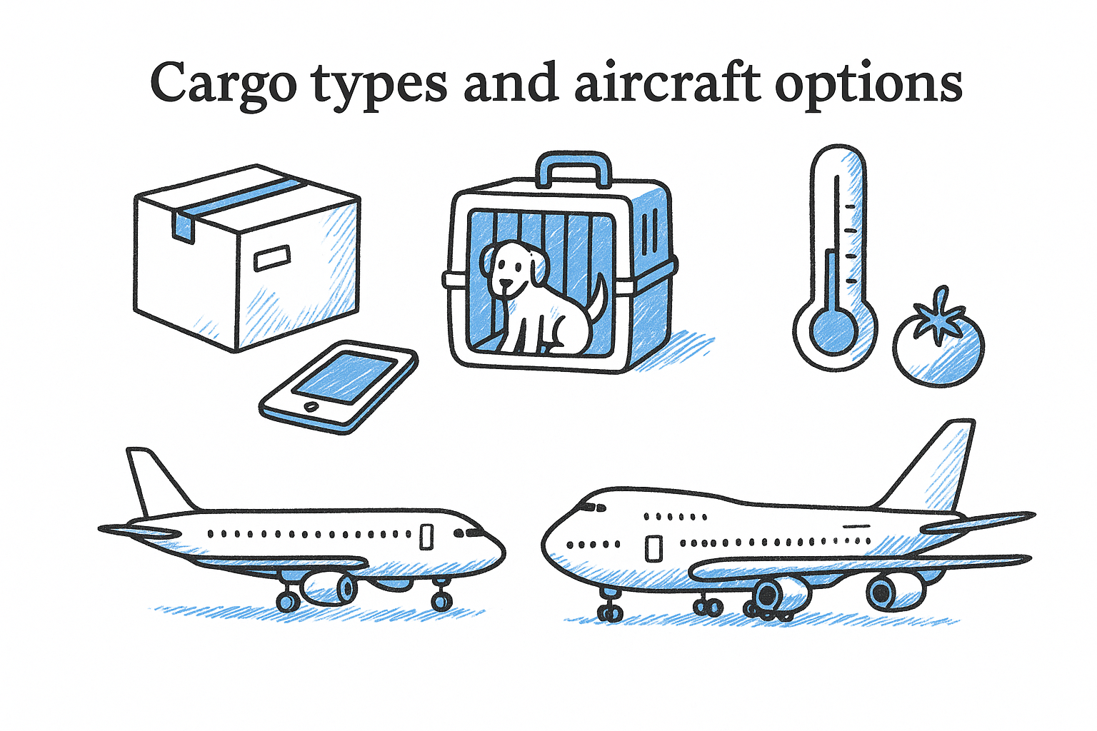 Cargo types and aircraft options