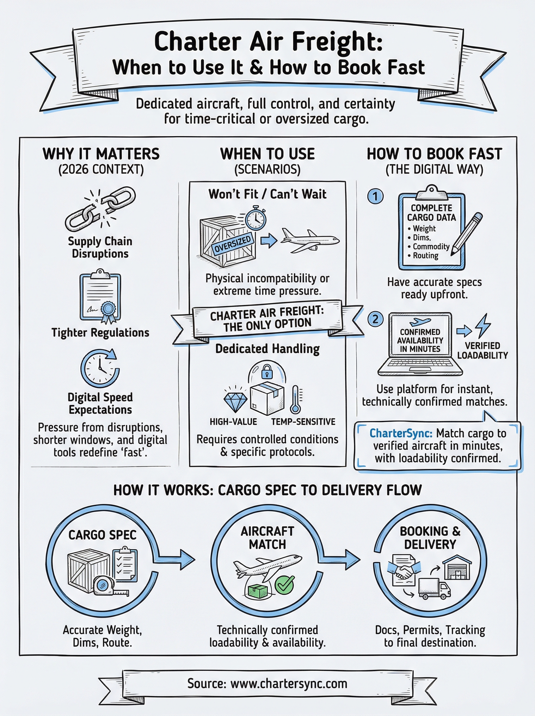 charter air freight infographic