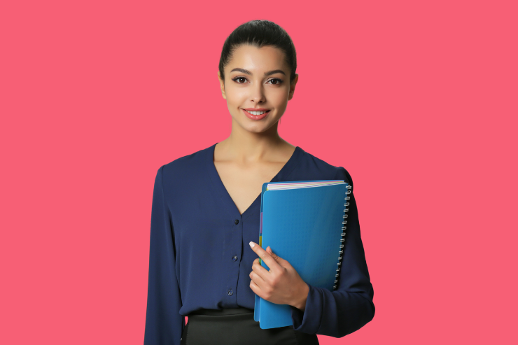 Student holding book
