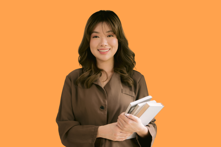 Student holding book