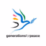 Logo of a colorful bird in flight with the text 'generations for peace'.