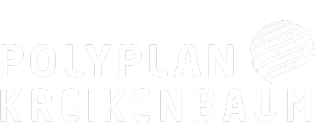 Logo von Polyplan Kreikenbaum mit stilisiertem Globus-Symbol rechts.