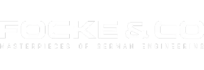 Logo von Focke & Co mit dem Text Meisterwerke der deutschen Ingenieurskunst darunter.