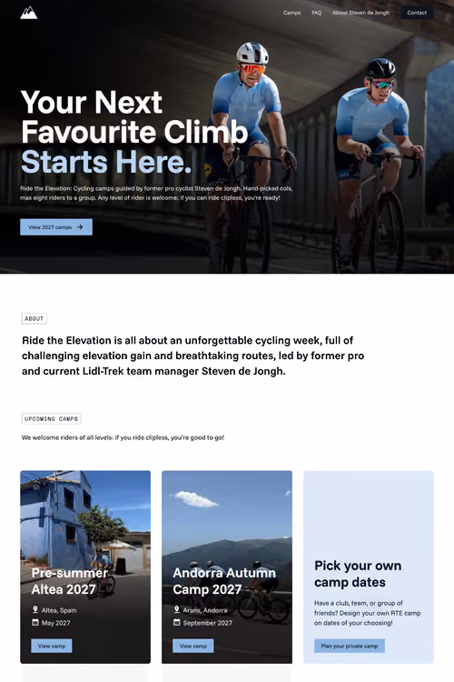 screenshot of ride the elevation