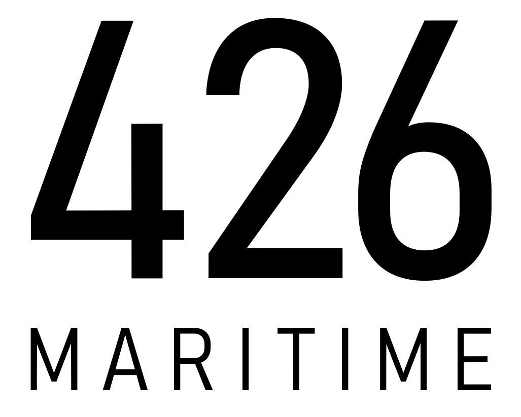 Logo of the company. Large black numbers '426' above the word 'MARITIME' in uppercase black letters on a white background.