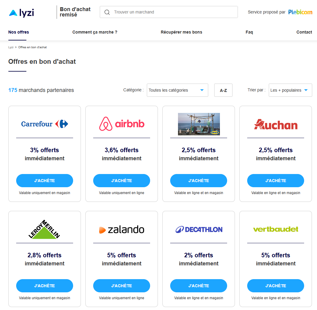 How do I buy discounted e-vouchers on the Lyzi marketplace?