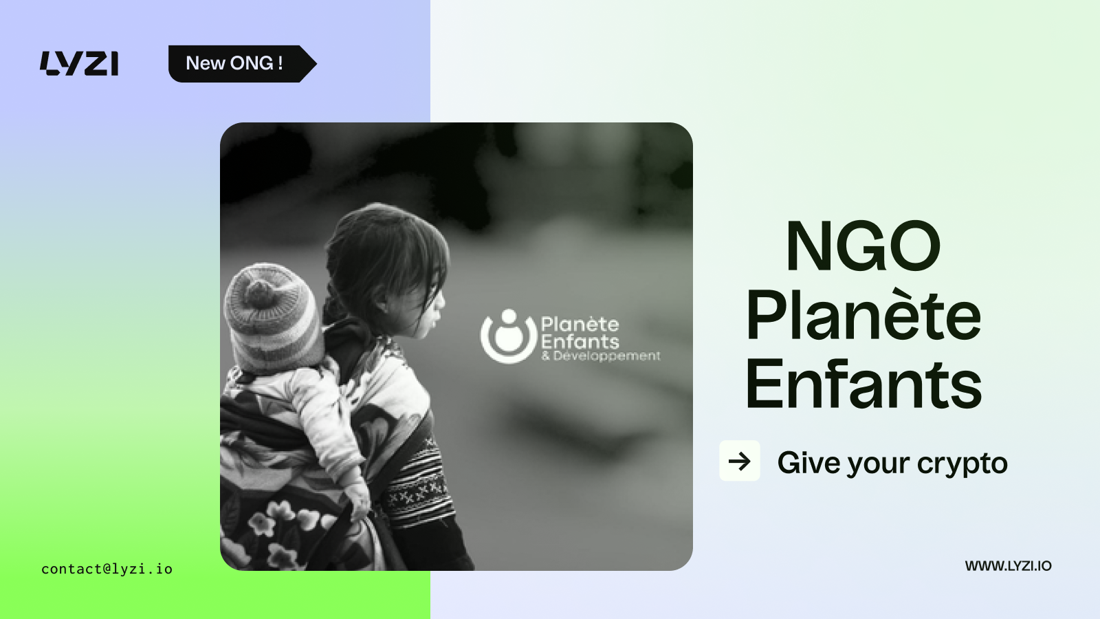 Don en crypto pour les enfants : Planète Enfants & Développement choisit Lyzi