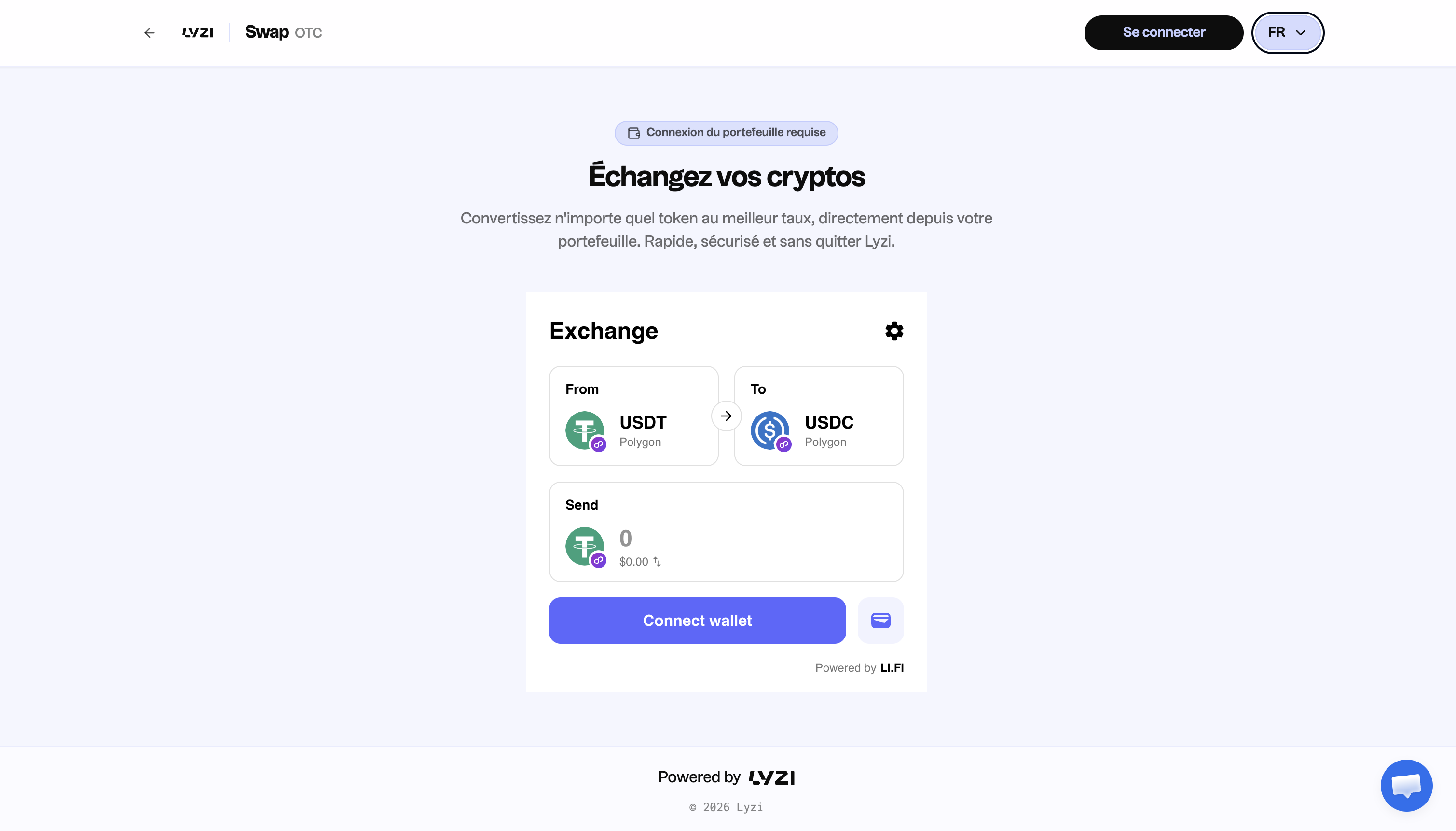 Swap Lyzi : échanger ses USDT contre des USDC sur Polygon depuis son wallet (DeFi multi-chaînes)