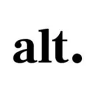 Sorte bogstaver 'alt.' på hvid baggrund.