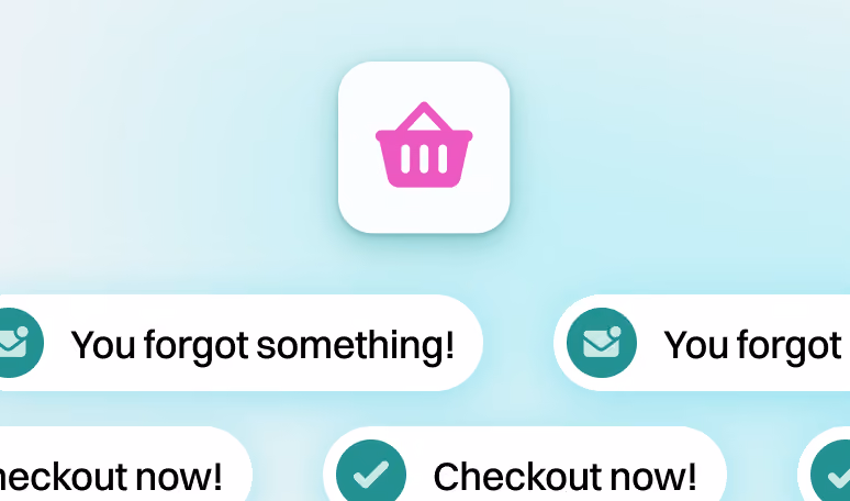 Abandoned checkout recovery emails reminding shoppers to complete their order