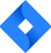 Jira software logo with interlocking blue shapes forming a stylized diamond.
