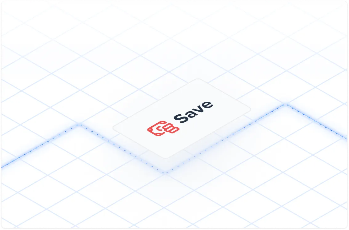 3D graph with a highlighted data point labeled 'Save' featuring a red icon of stacked papers.