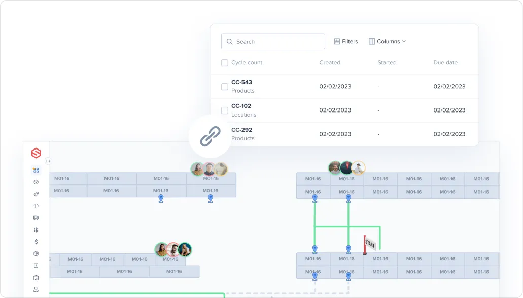 Dashboard screen displaying a list of active orders with issues, including order numbers, carrier and method, tracking numbers, label creation dates, time since shipping, and status indicators like Investigating, Unresolved, and Resolving.