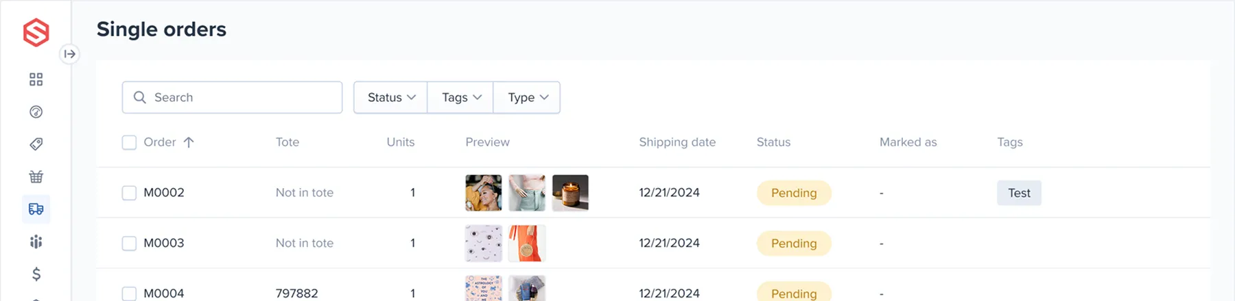 Dashboard showing live view of warehouse tasks with items, approval dates, progress percentages, discrepancies, and status including in progress and closed.