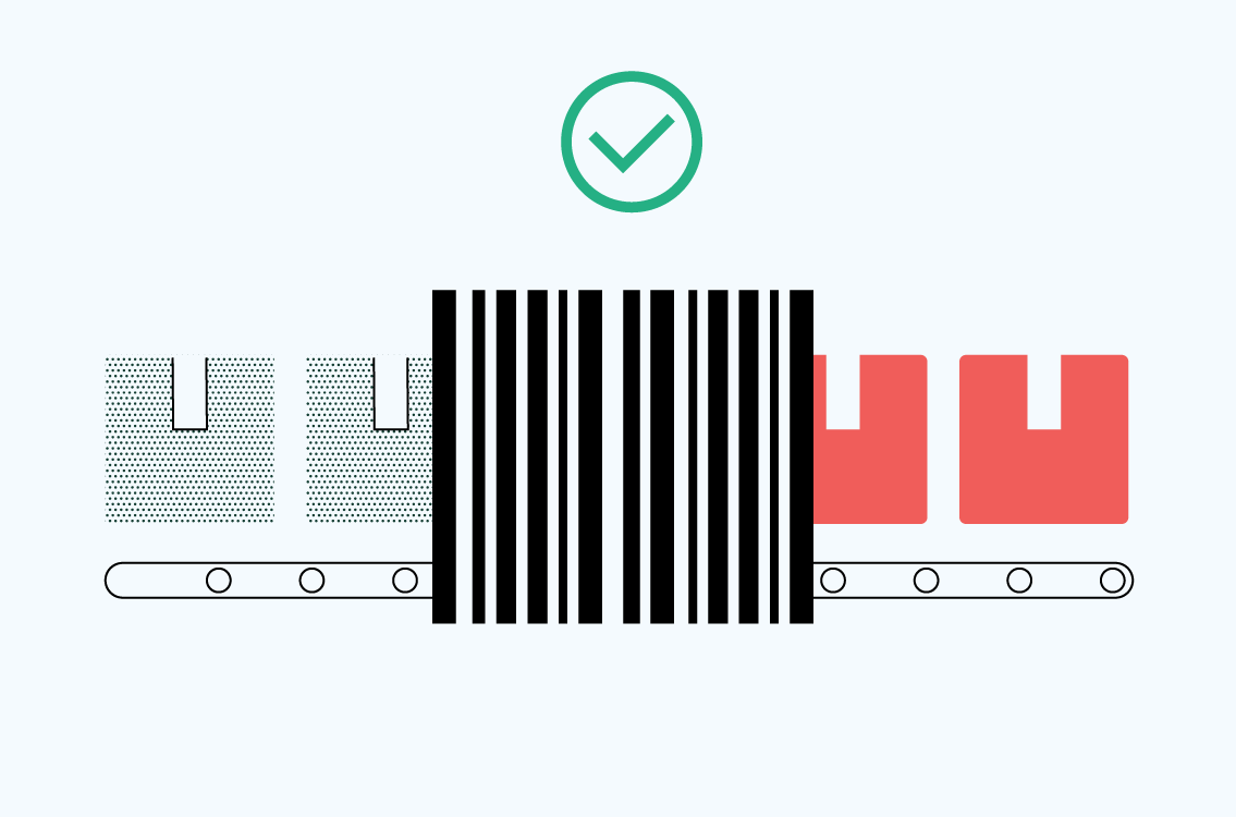 Isometric warehouse shelves filled with boxes and a worker picking a box, with a label indicating picking efficiency is increased threefold.