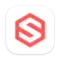 Red and white stylized letter S logo inside a rounded square with a double outline.