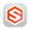 Hexagon-shaped icon with a stylized orange and white S inside.