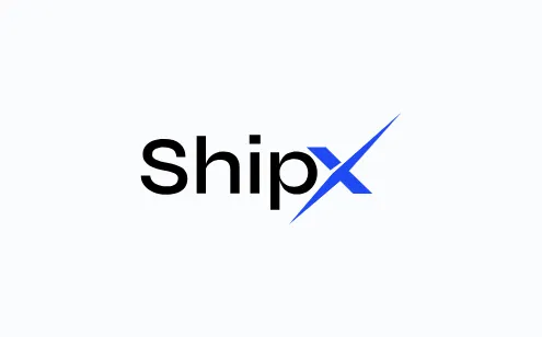 ShipX company logo with black text and a stylized blue letter X.