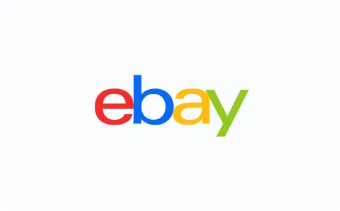 eBay logo with colorful lowercase letters e, b, a, y in red, blue, yellow, and green on a white background.