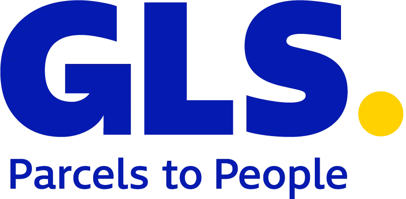 GLS logo with tagline 'Parcels to People' in blue text and a yellow dot.