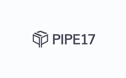 PIPE17 company logo with stylized cube icon and text.