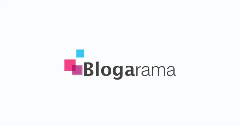 Logo with colorful squares and text reading Blogarama.