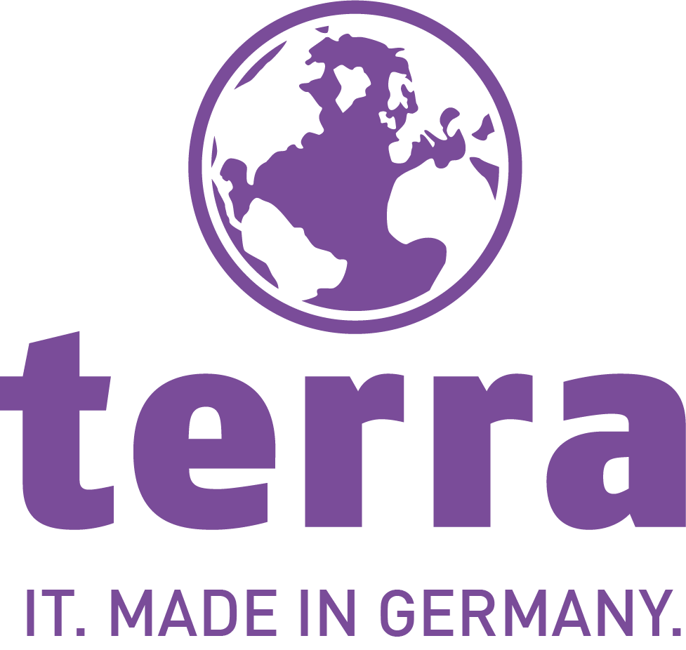 Das Logo der Marke "terra IT" der Firma "WORTMANN AG" aus Hüllhorst, Deutschland