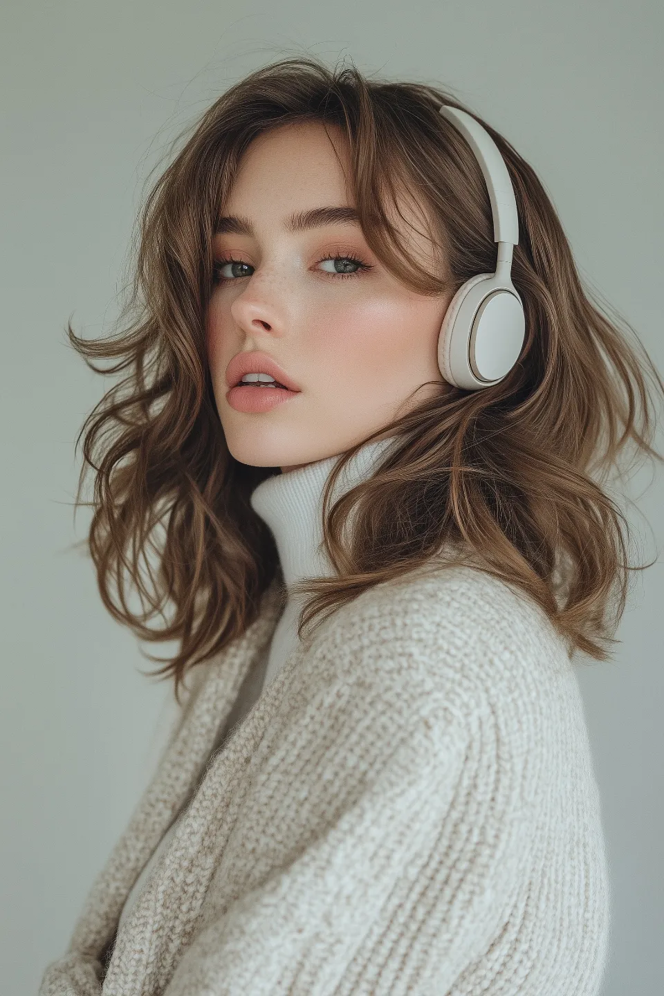 woman wearing headphones