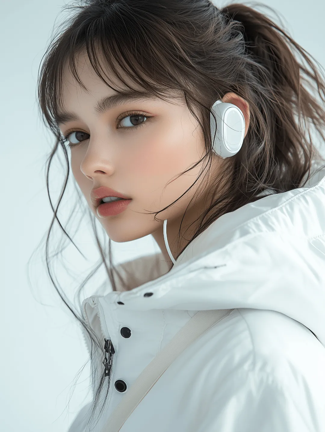 woman with earphones