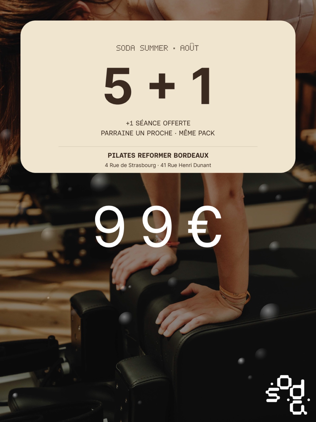 Pack Soda Summer 2026 — 5 séances de Pilates Reformer à Bordeaux
