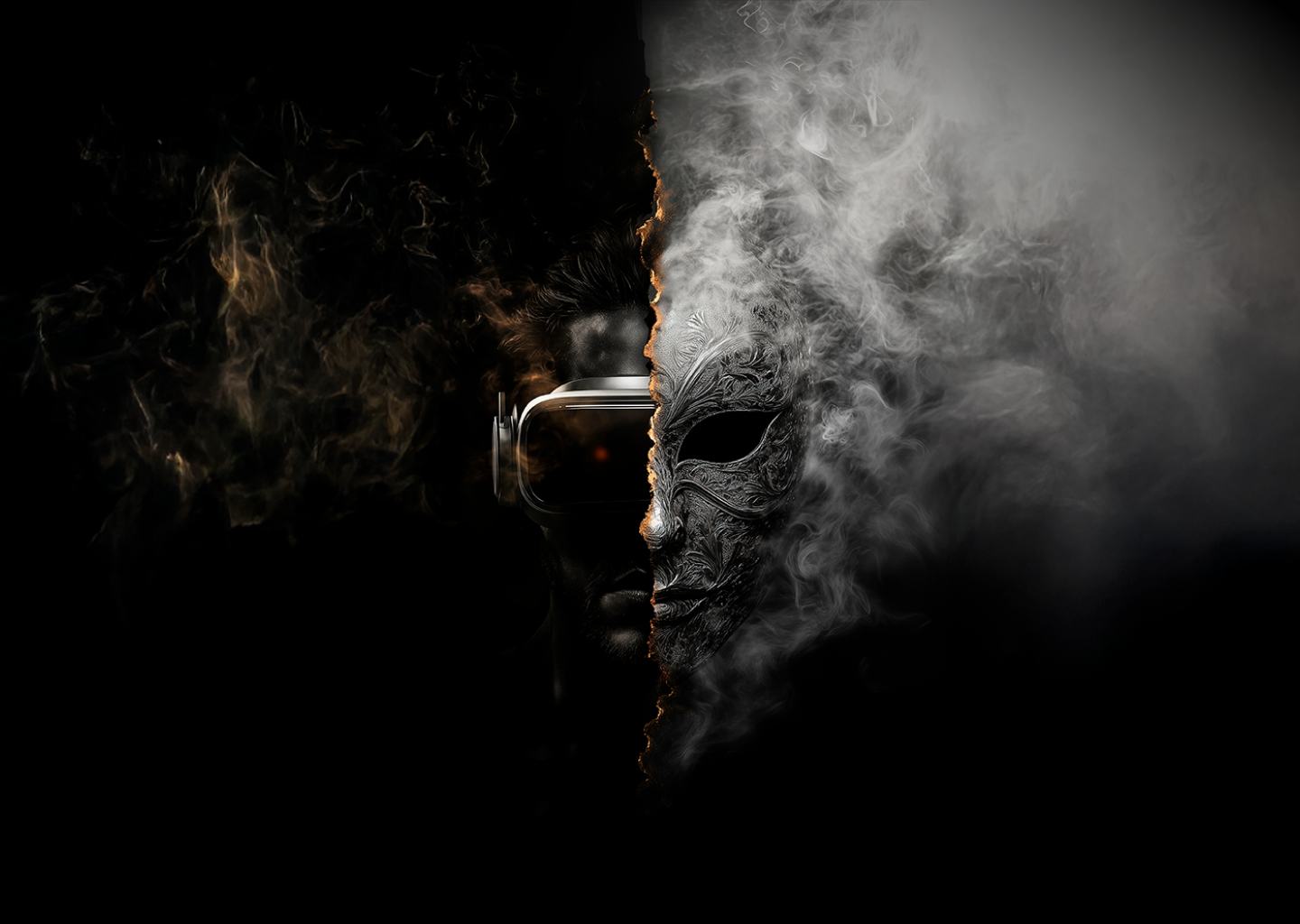 Split-face artwork from The Dark Buddha