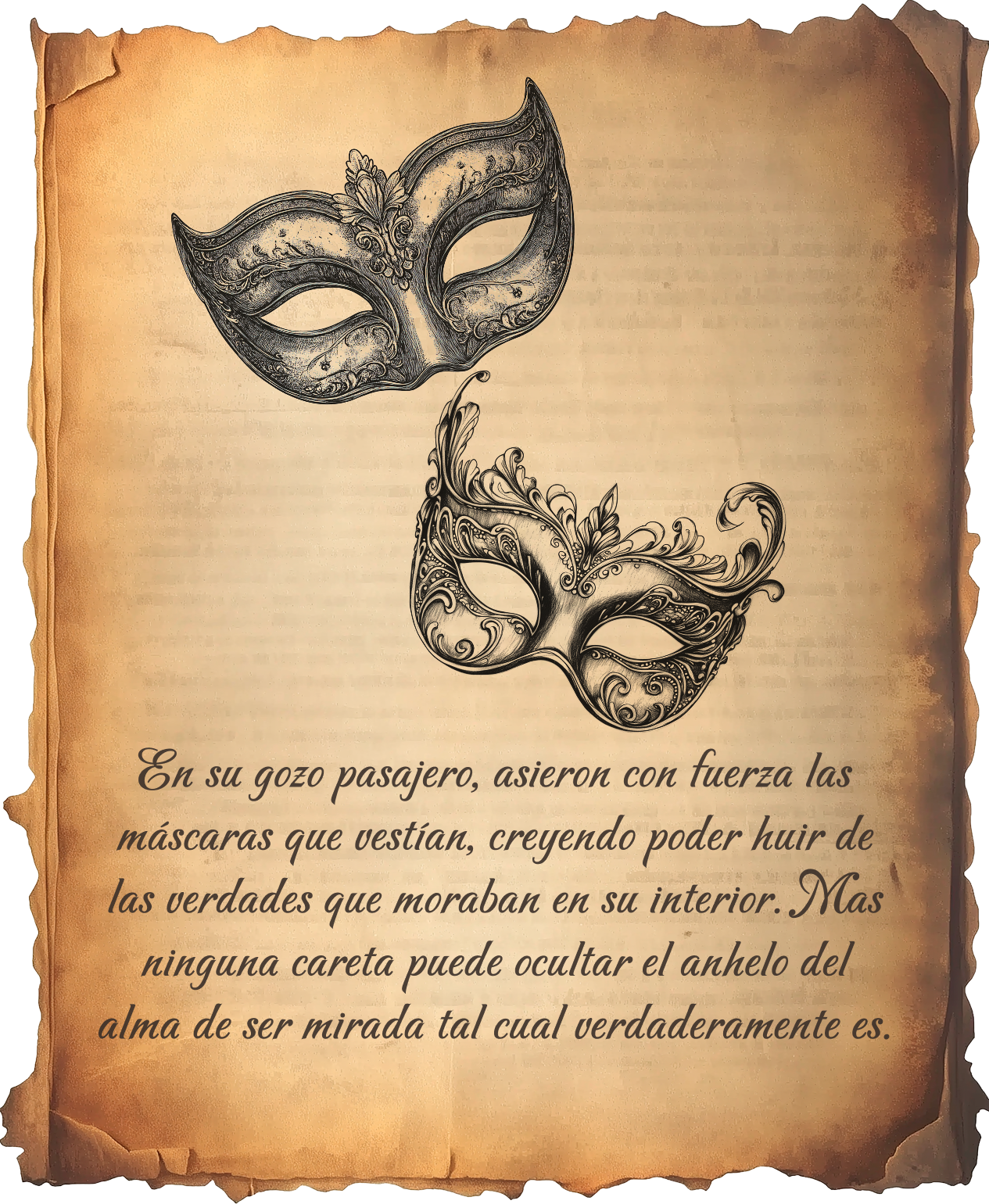 Página ilustrada: dos máscaras de carnaval veneciano