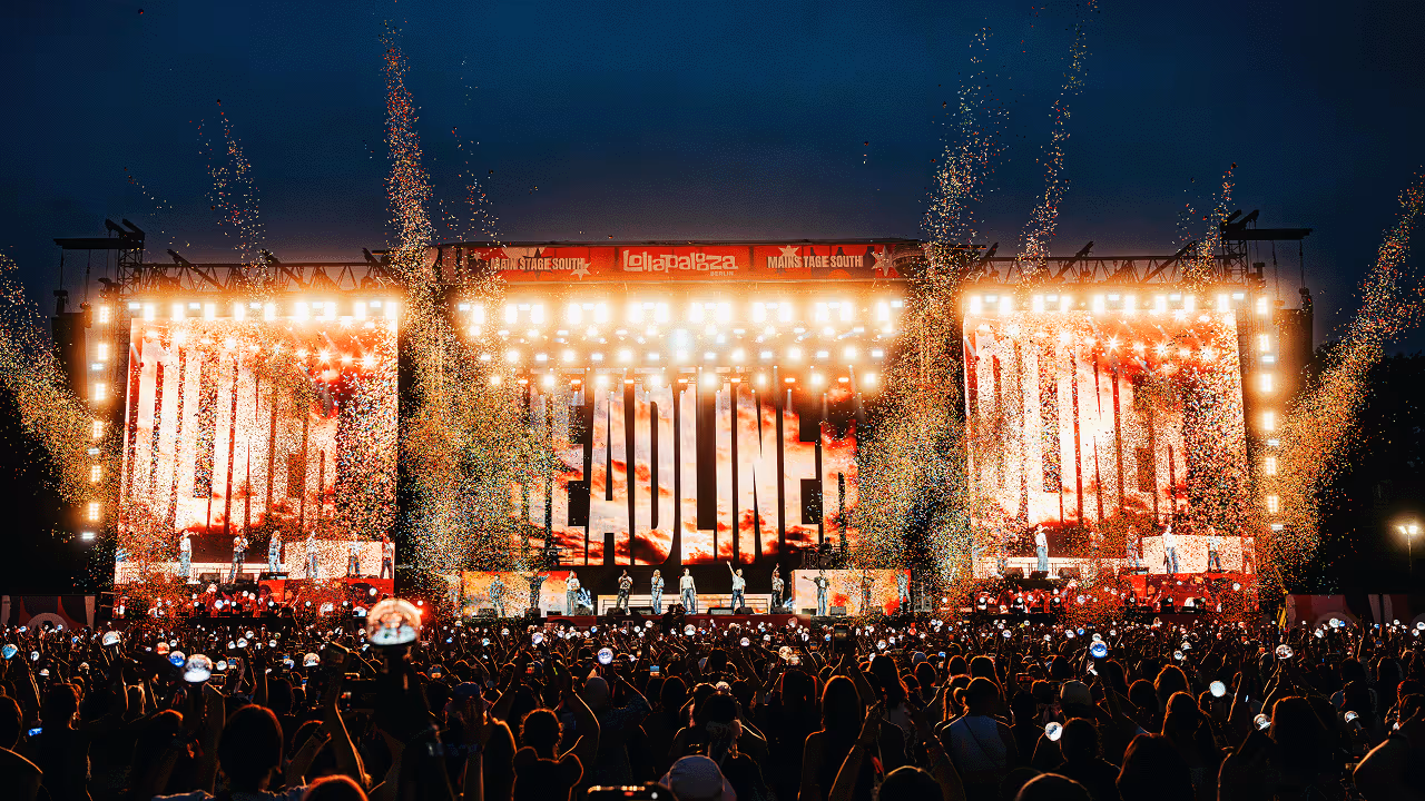 Ein Bild mit den Namen der angekündigten Künstler:innen für das Lollapalooza Berlin 2026.