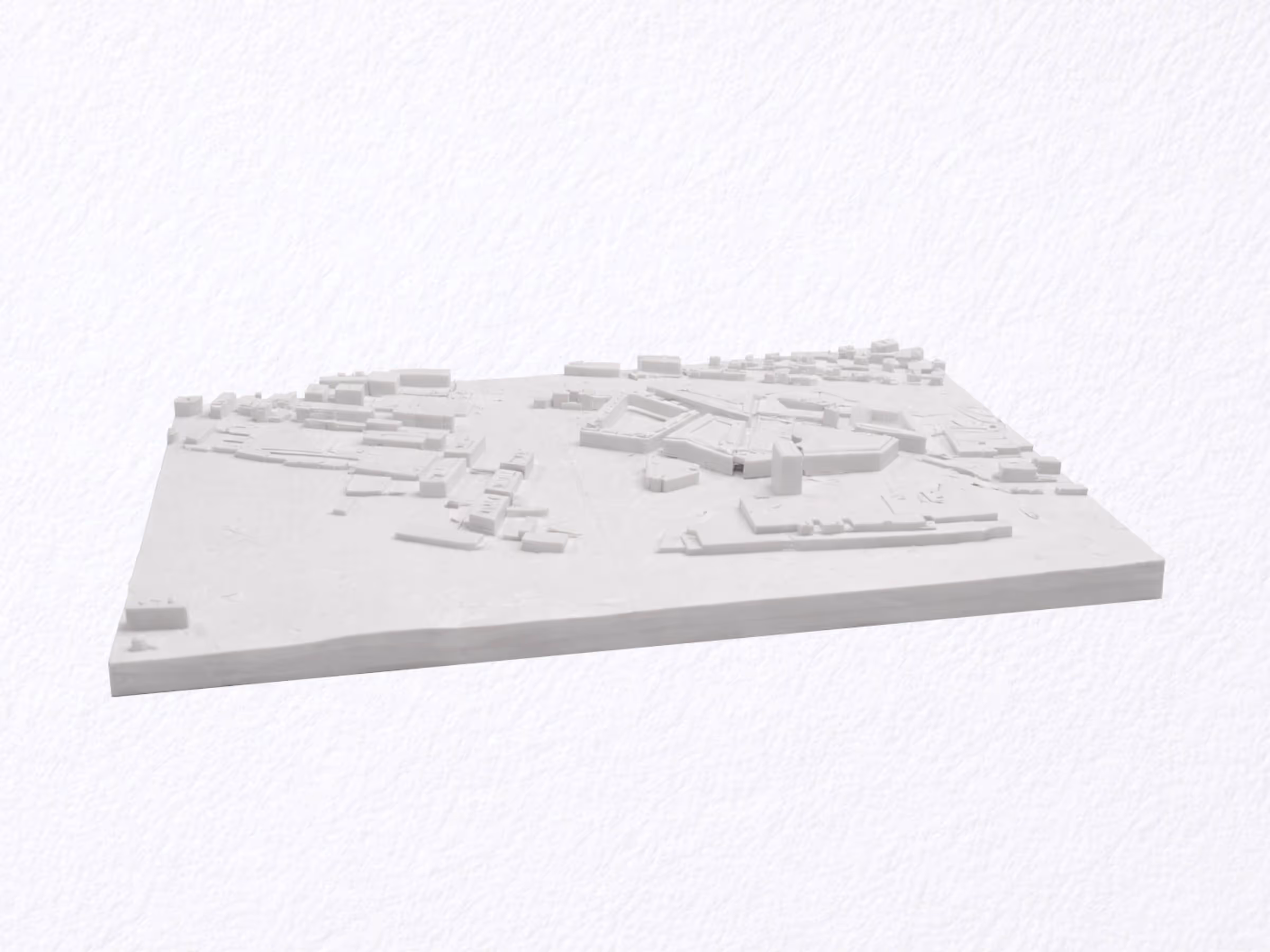 3D-gedrucktes Architekturmodell eines Industrieareals