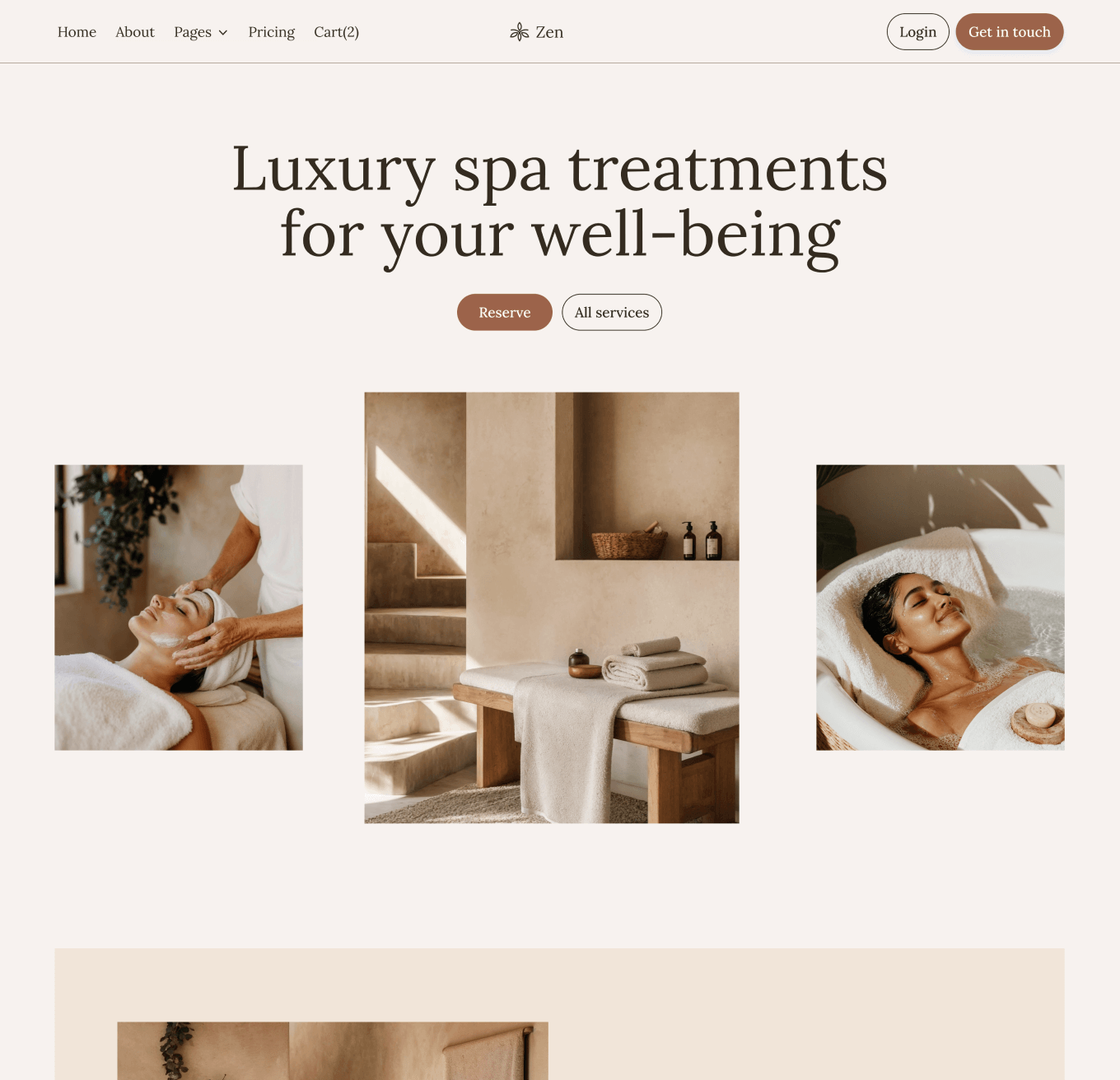 Zen - Home V2 Page - Zen Spa Massage Webflow Template
