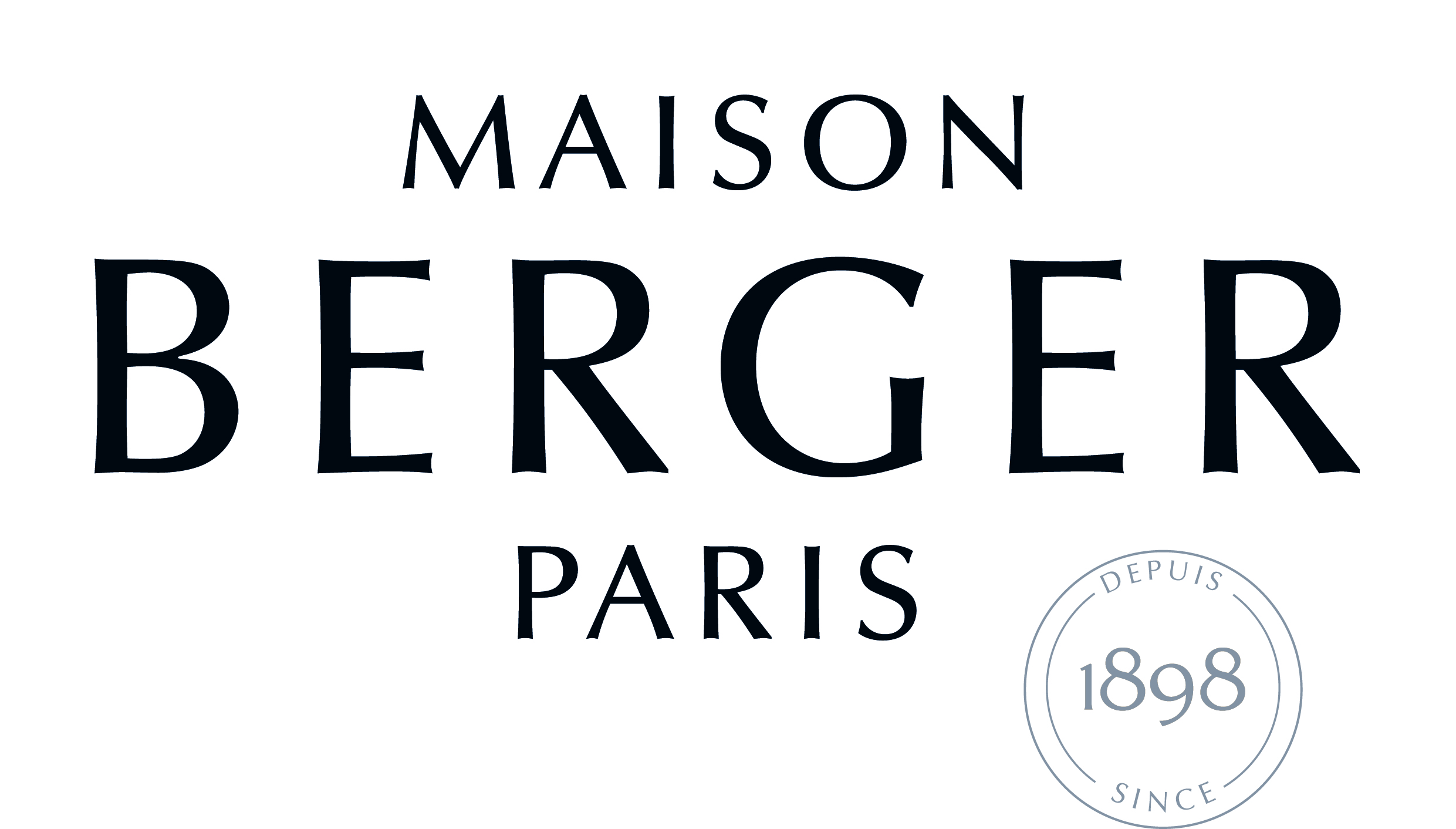 Logo de Maison Berger Paris avec un cercle indiquant depuis 1898.