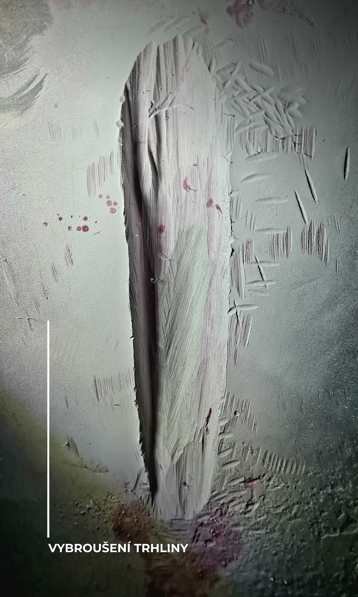 Kapilární zkouška svaru na plášti mlýnice