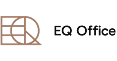 EQ Office logo featuring a stylized circular design composed of intersecting lines next to the text 'EQ Office'.