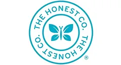 The Honest Company logo featuring a circular design with a butterfly in the center and the company name around it.