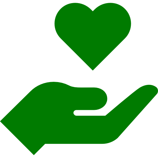 Icon of hand with heart hovering over it