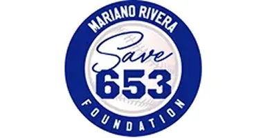 Mariano Rivera Foundation logo with 'Save 653' text and a baseball background.