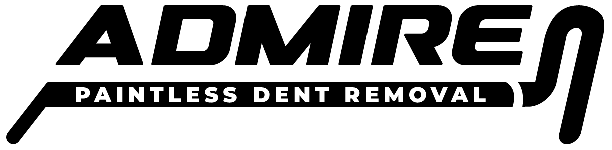 Admire PDR logo with text 'PAINTLESS DENT REMOVAL' styled underlining the word ADMIRE.