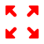 Four red arrows pointing outward to the top-left, top-right, bottom-left, and bottom-right directions on a black background.