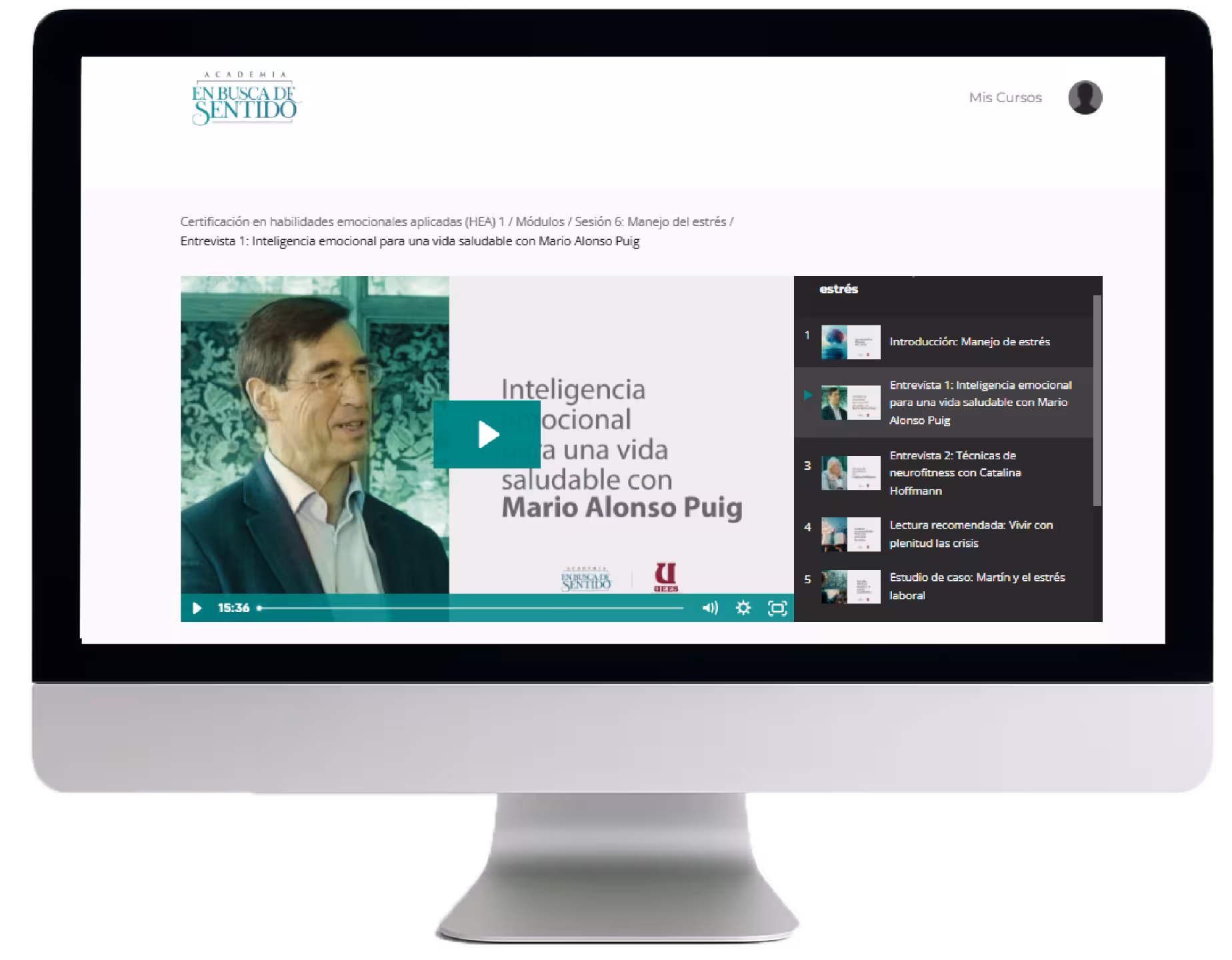 Mario Alonso Puig Curso en pantalla